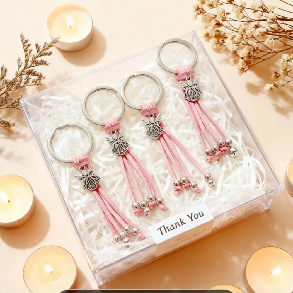 Pink Angel Tassel Keychain/Bag Charm Set